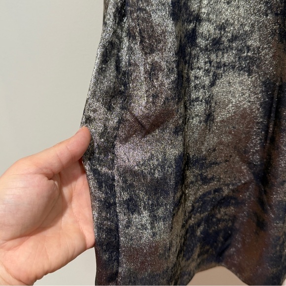 Peter Cohen Rocker Silver Velvety Foil Blazer Topper XL Layering Career Holiday - Picture 15 of 15